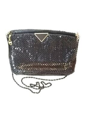 Vintage Michael, Warren Reed Metal Mesh Evening Shoulder Bag | Black